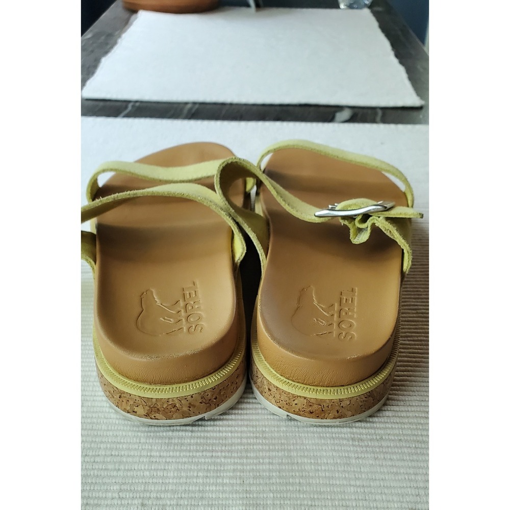 Sorel Roaming Buckle Slide Sandals Yellow Suede Women's 6.5 - Picture 3 of 6